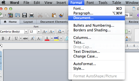 set margins in word for mac